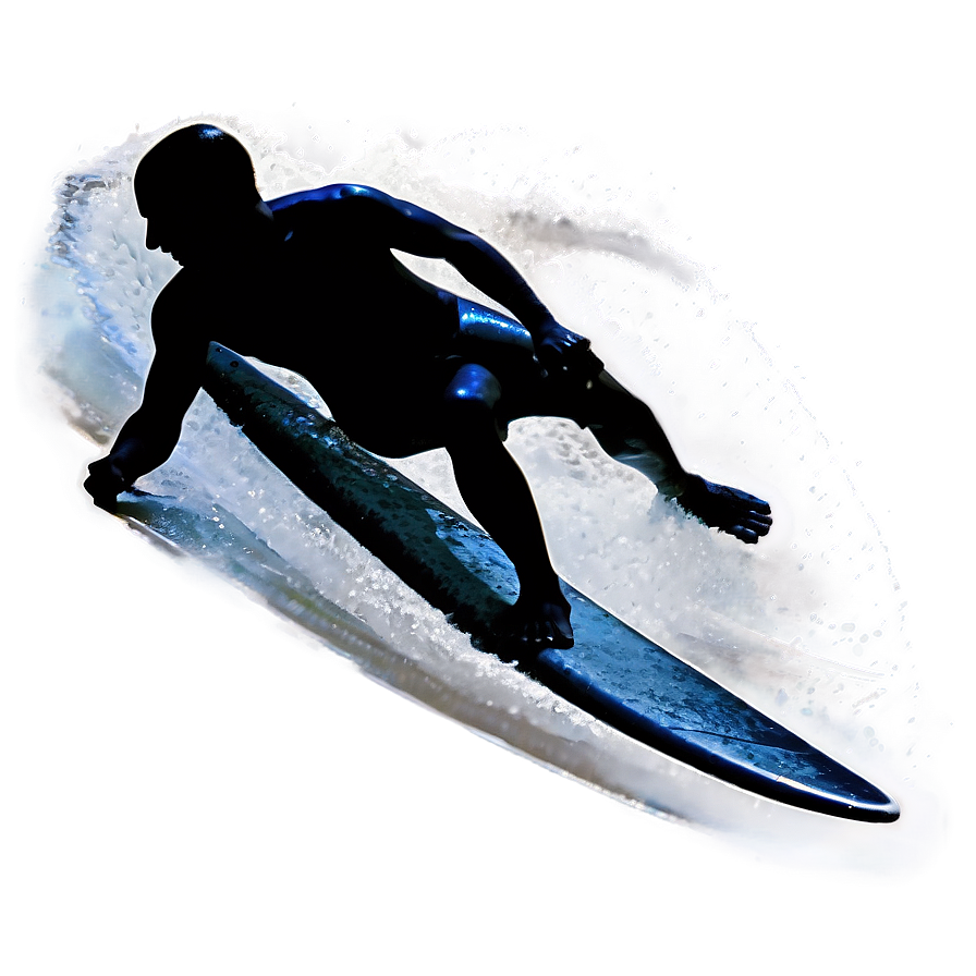 Silhouette Of A Person Surfing Png 20 PNG image