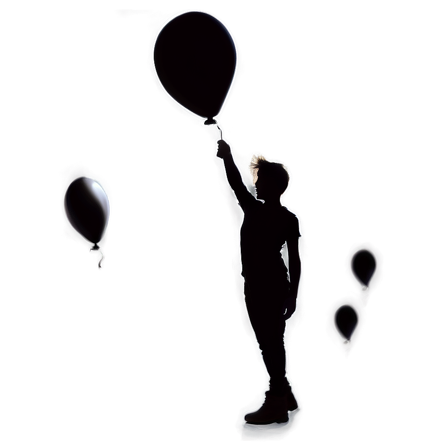 Silhouette Of A Person With Balloon Png 75 PNG image