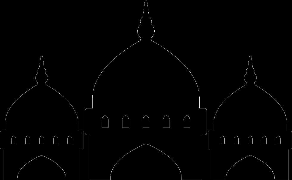 Silhouette_of_ Mosque_ Domes PNG image