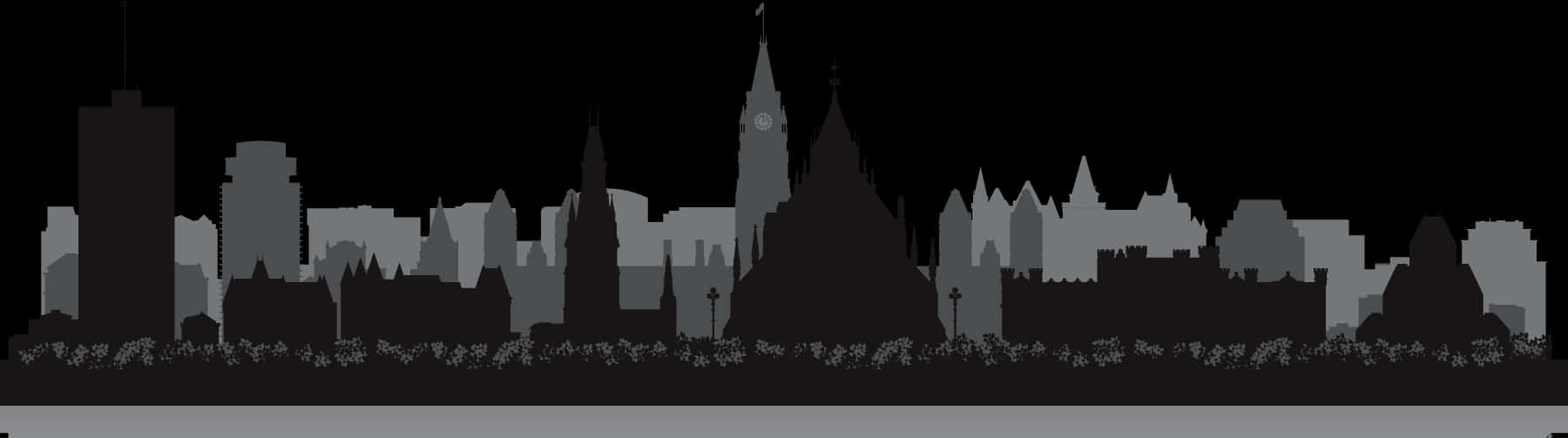 Silhouette Skyline Cityscape PNG image