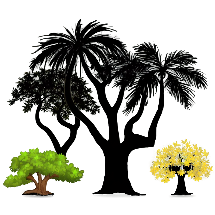 Silhouette Tree Line View Png 4 PNG image