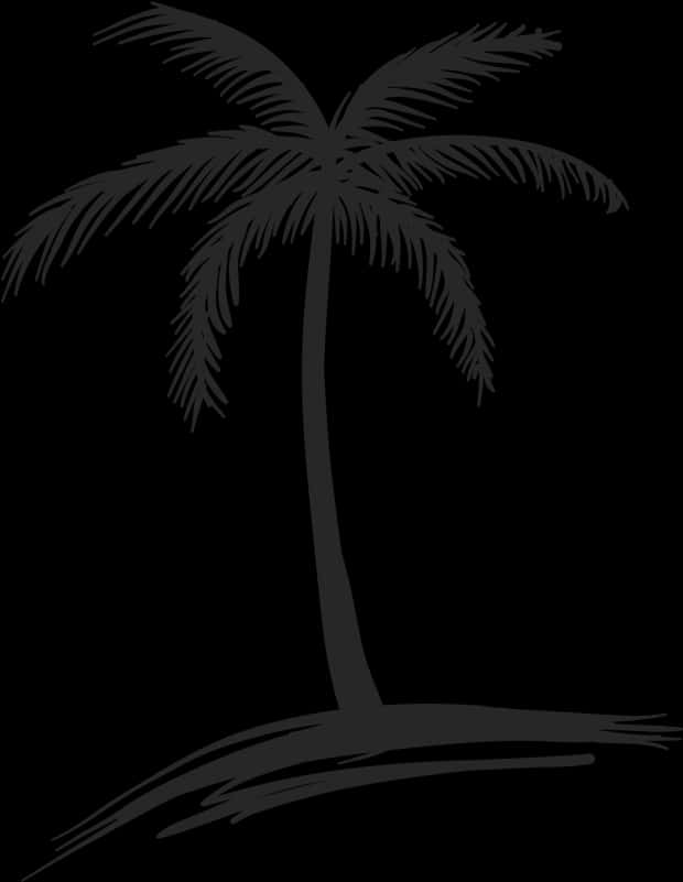 Silhouetted Coconut Tree Graphic PNG image