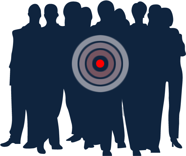 Silhouetted Crowd With Target PNG image