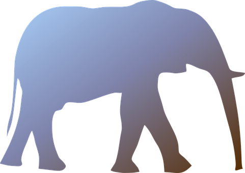 Silhouetted Elephant Graphic PNG image