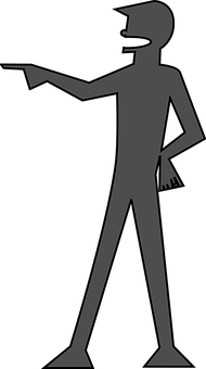 Silhouetted Figure Pointing PNG image