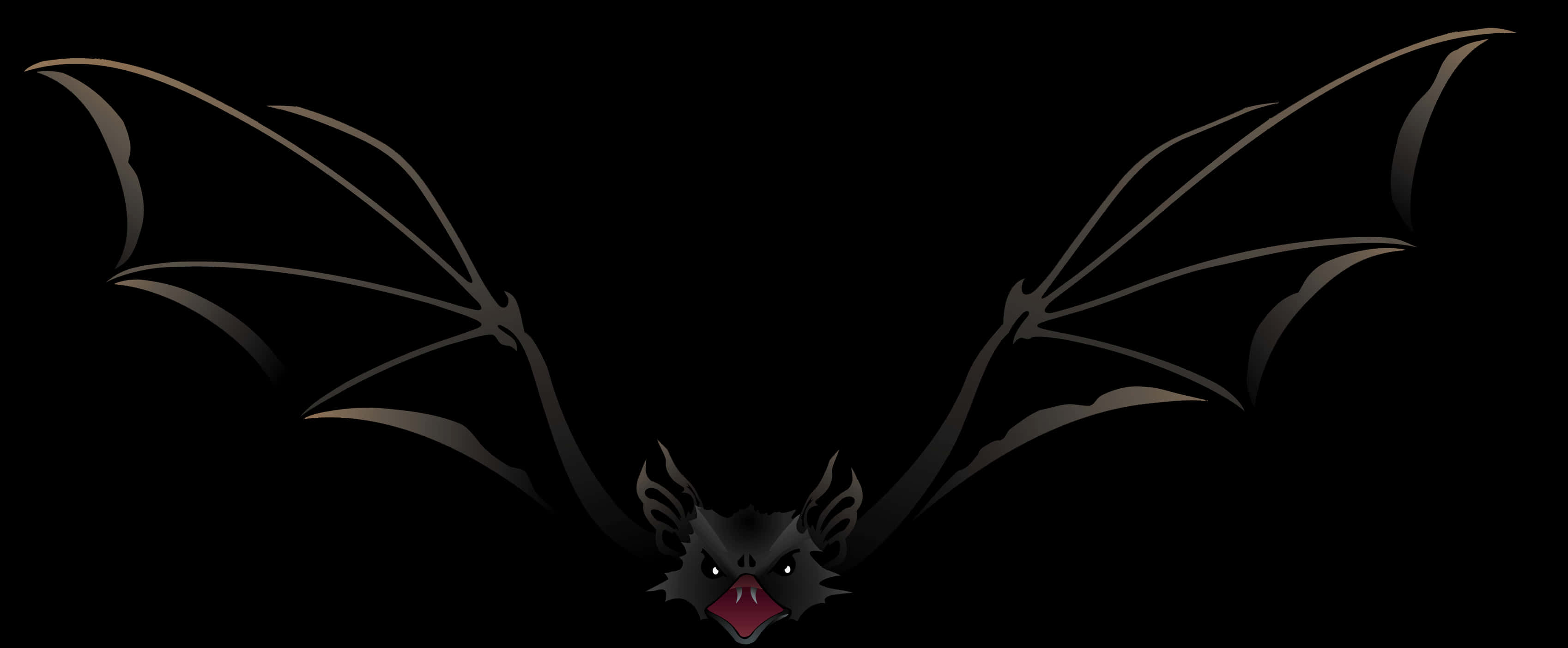 Silhouetted Flying Bat PNG image