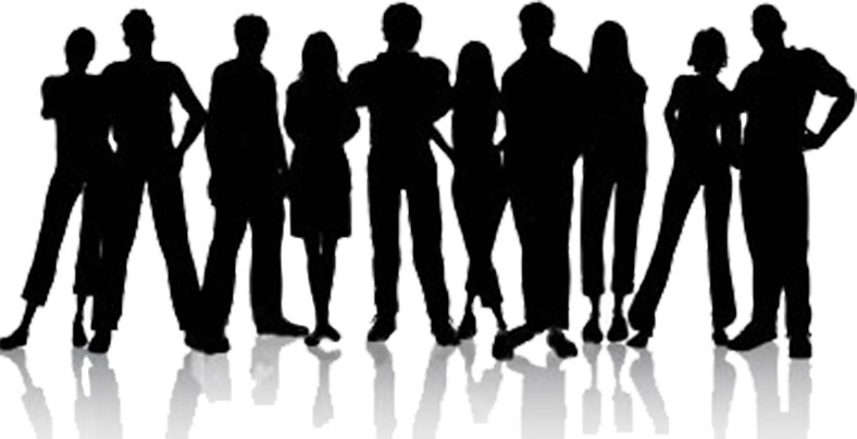 Silhouetted_ Group_ People_ Standing_ Together PNG image