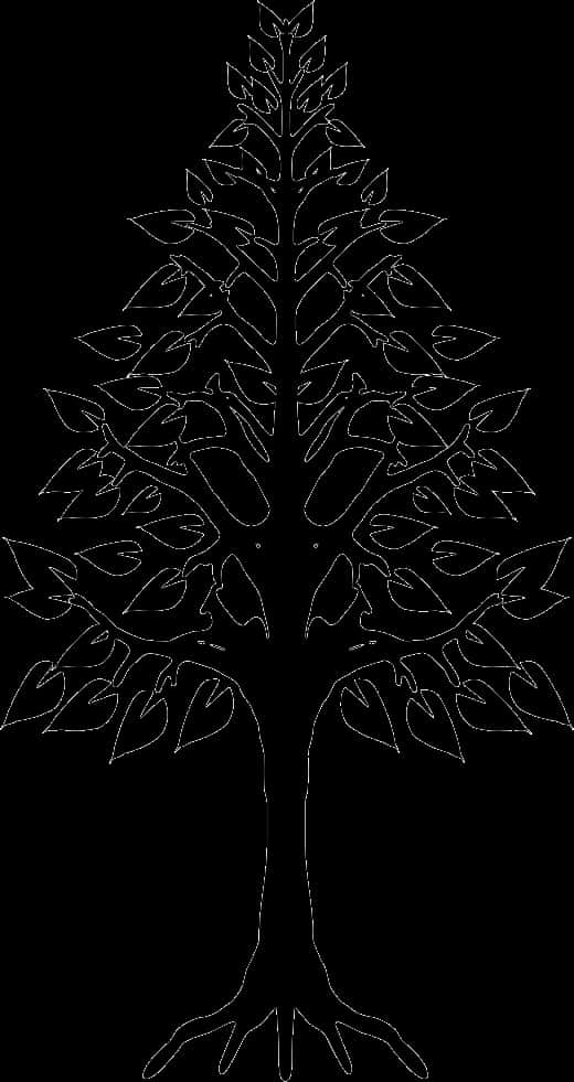 Silhouetted Treewith Roots PNG image