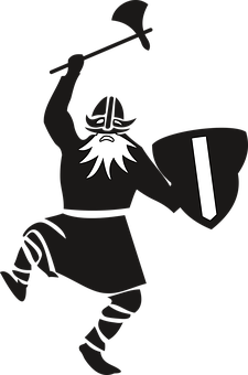 Silhouetted Viking Warrior PNG image