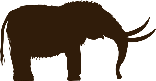 Silhouetted Woolly Mammoth Graphic PNG image