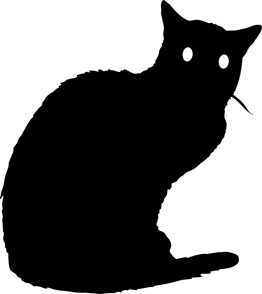 Silhouetteof Black Cat PNG image