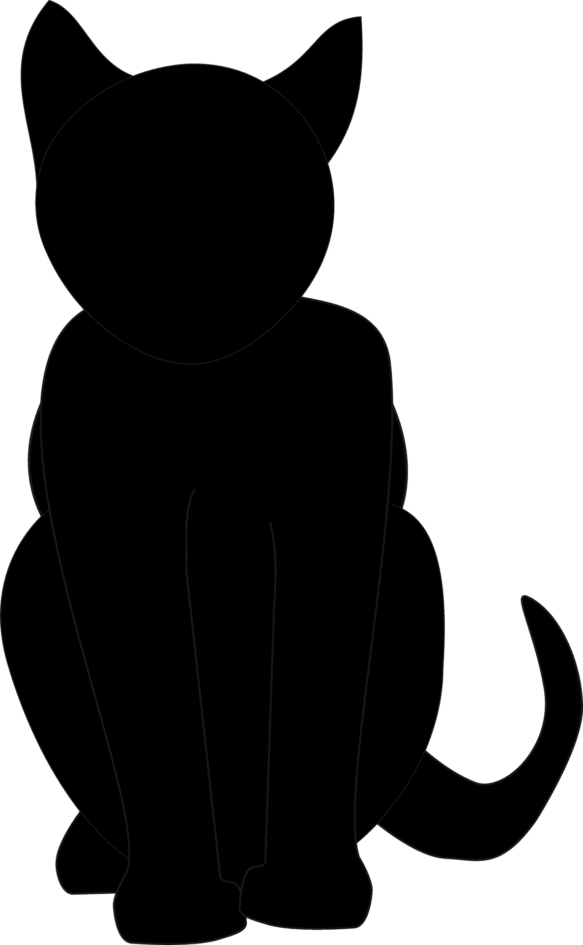 Silhouetteof Black Cat PNG image