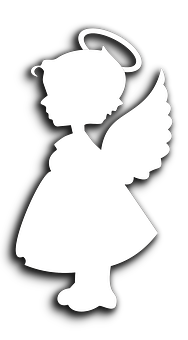 Silhouetteof Child Angel PNG image