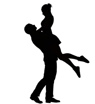 Silhouetteof Couple Dancing PNG image