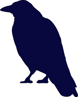 Silhouetteof Crow Standing PNG image