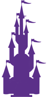 Silhouetteof Fantasy Castle PNG image