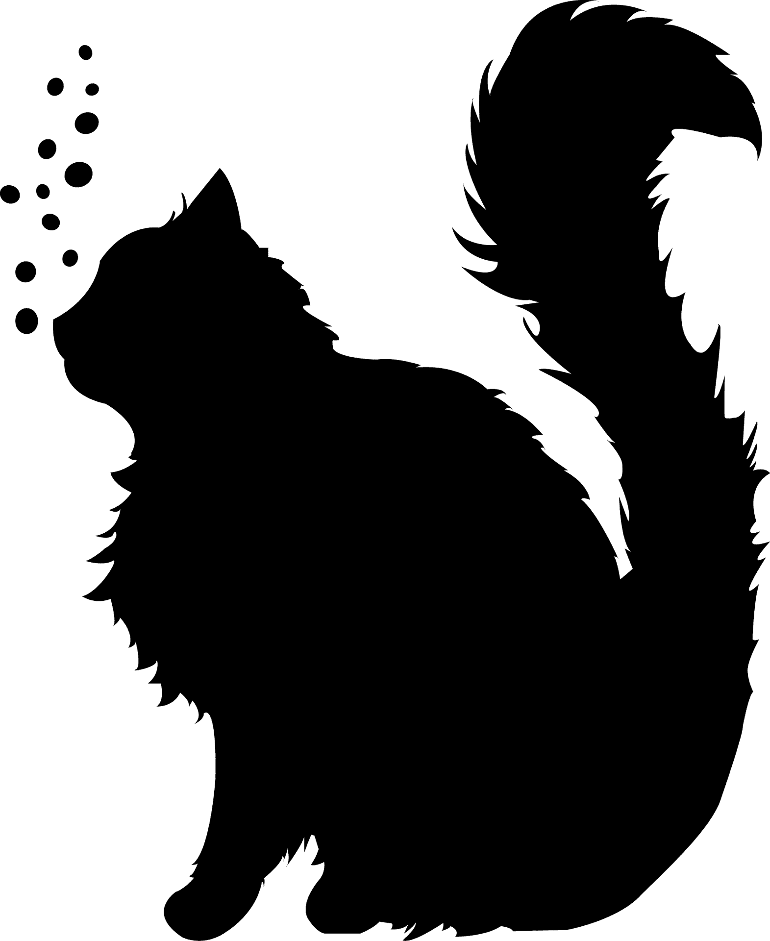 Silhouetteof Fluffy Dog PNG image