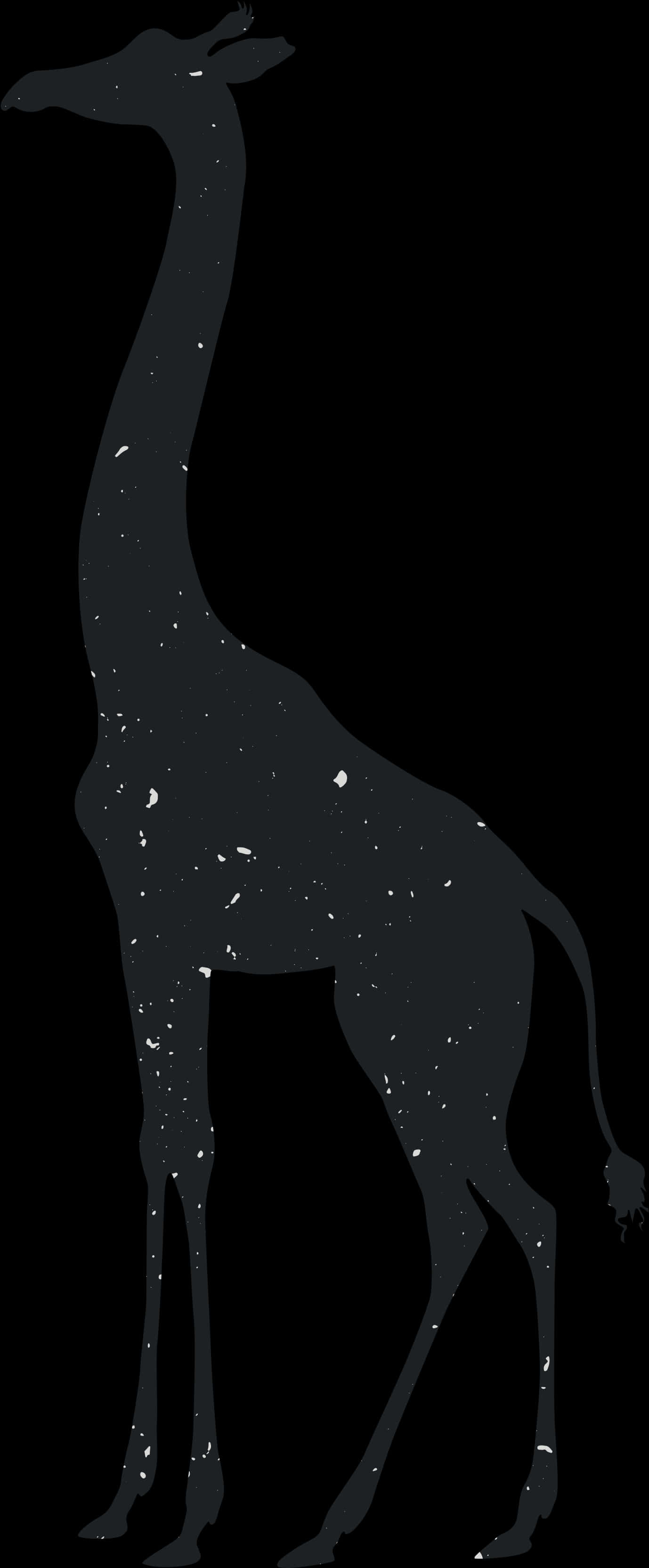 Silhouetteof Giraffe Standing PNG image