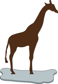Silhouetteof Giraffe Standing PNG image