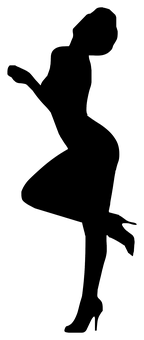 Silhouetteof Girl Dancing PNG image