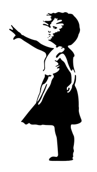 Silhouetteof Girl Reaching Out PNG image