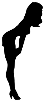 Silhouetteof Girl Standing PNG image