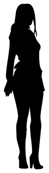 Silhouetteof Girl Standing PNG image