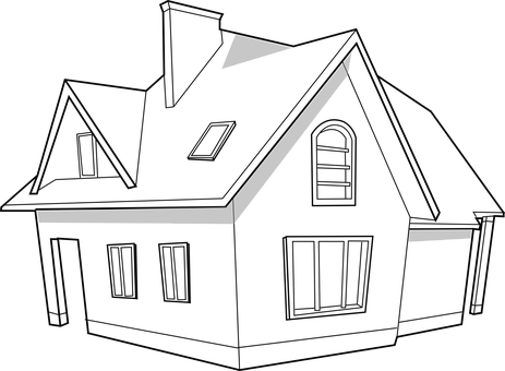 Silhouetteof House Vector PNG image