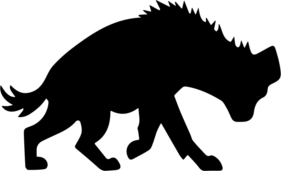 Silhouetteof Hyena Walking PNG image