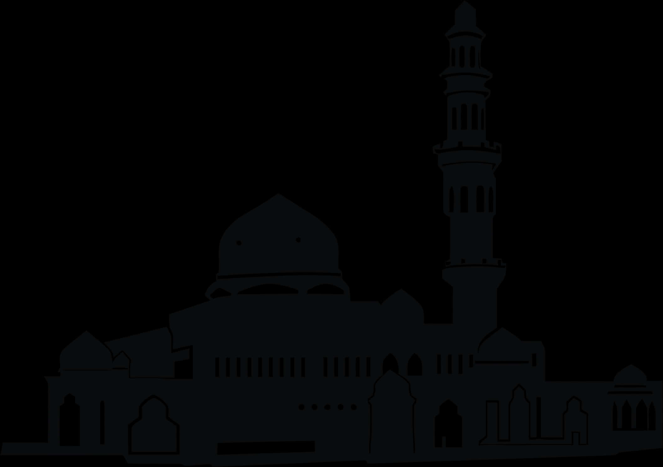 Silhouetteof Islamic Mosque PNG image