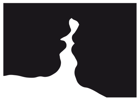 Silhouetteof Kissing Couple PNG image