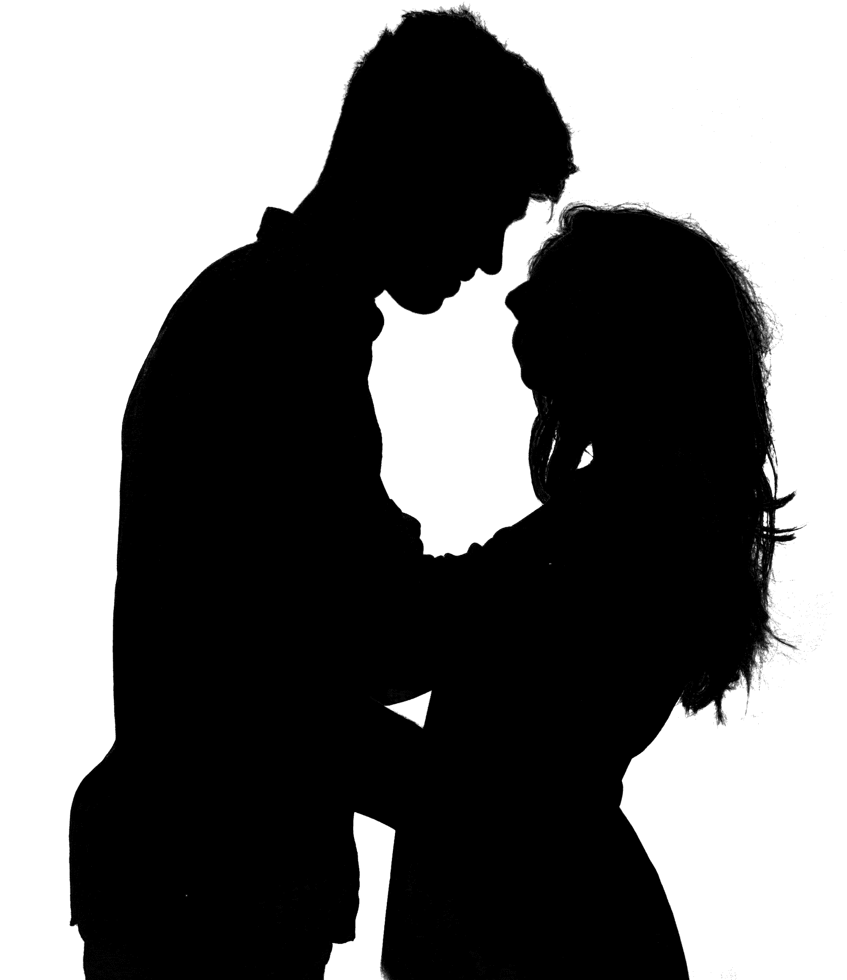 Silhouetteof Loving Couple PNG image