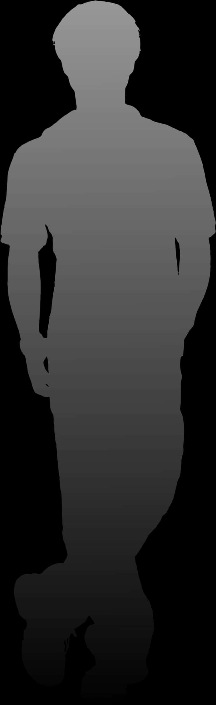Silhouetteof Man Standing PNG image