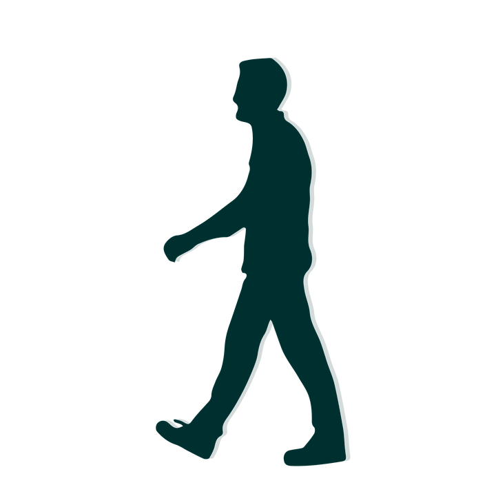 Silhouetteof Man Walking PNG image