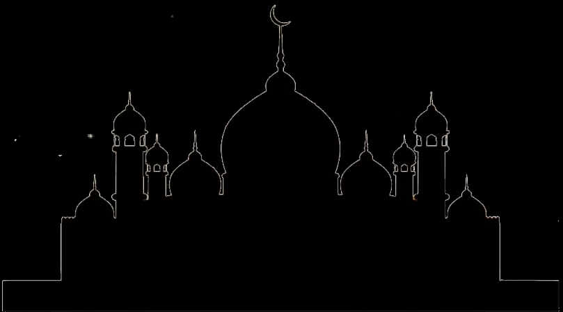 Silhouetteof Mosque Architecture PNG image