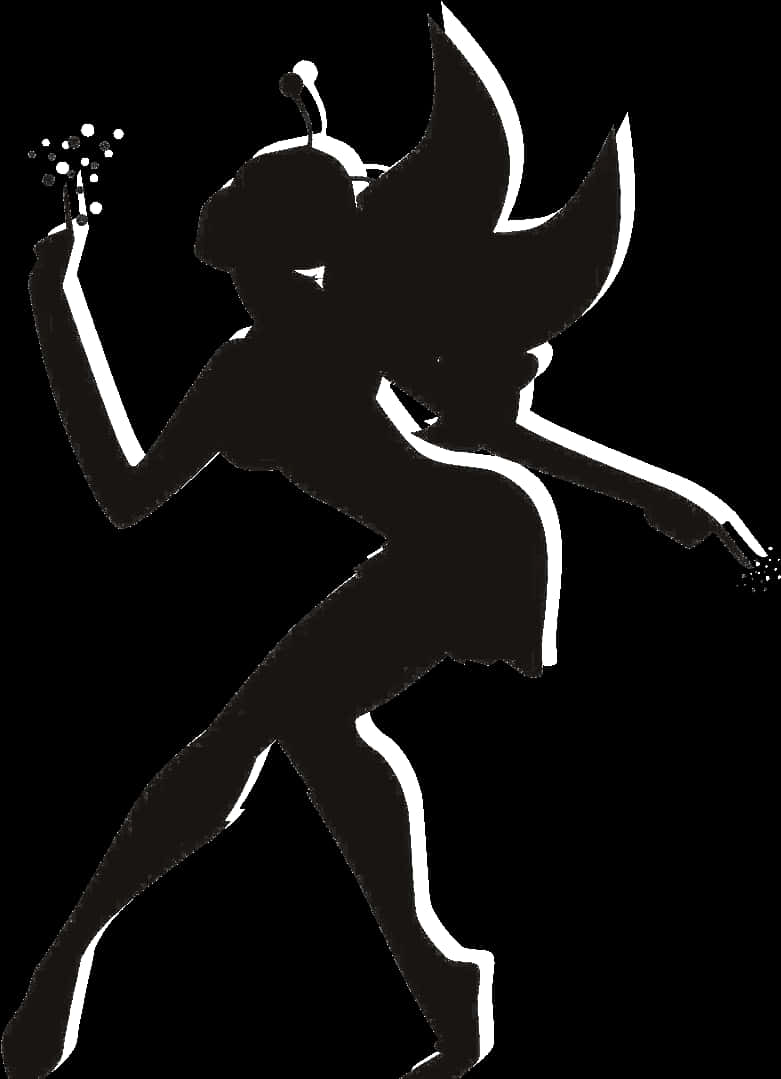 Silhouetteof Mystical Fairy PNG image