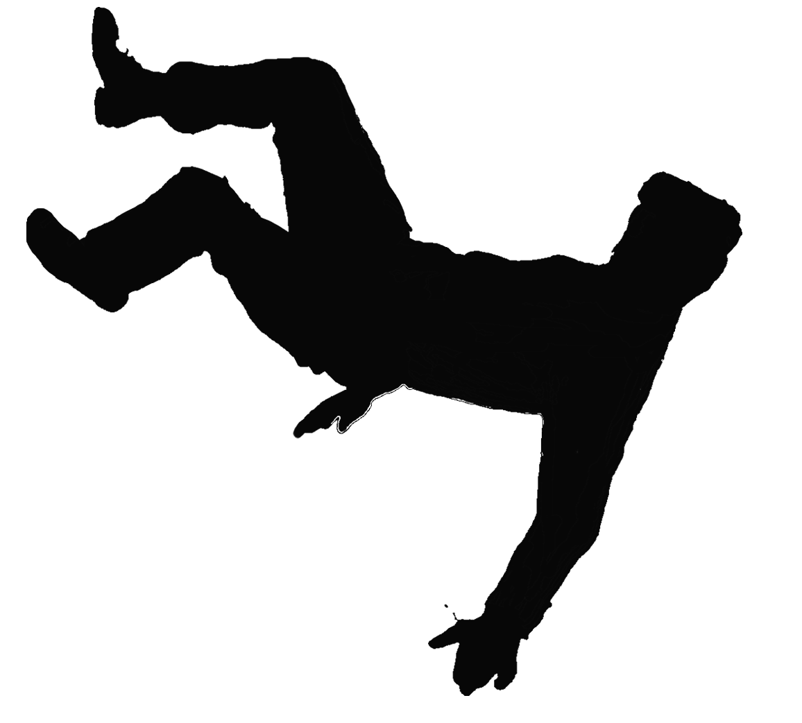 Silhouetteof Person Falling PNG image