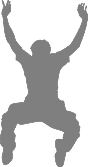 Silhouetteof Person Jumping PNG image