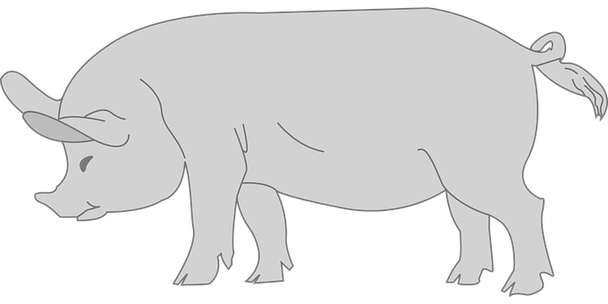 Silhouetteof Pig PNG image