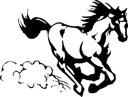 Silhouetteof Rearing Horse PNG image