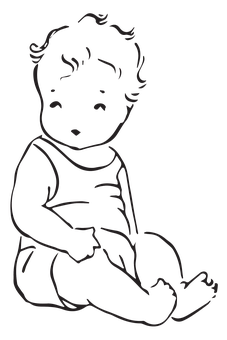 Silhouetteof Seated Baby PNG image