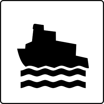 Silhouetteof Ship Icon PNG image