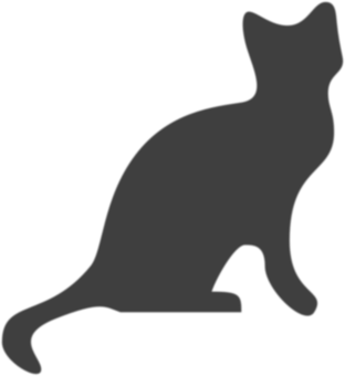 Silhouetteof Sitting Cat PNG image