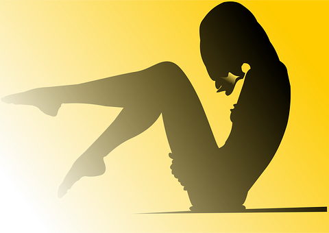 Silhouetteof Sitting Woman PNG image