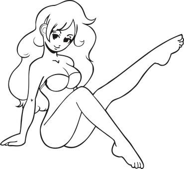 Silhouetteof Sitting Woman PNG image