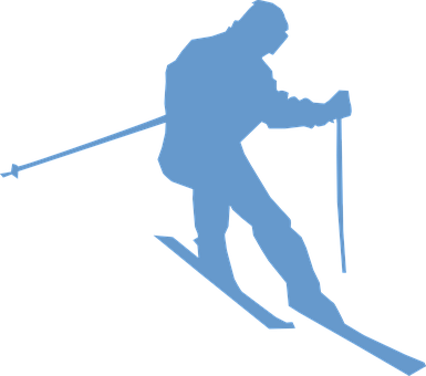 Silhouetteof Skier Downhill Action PNG image