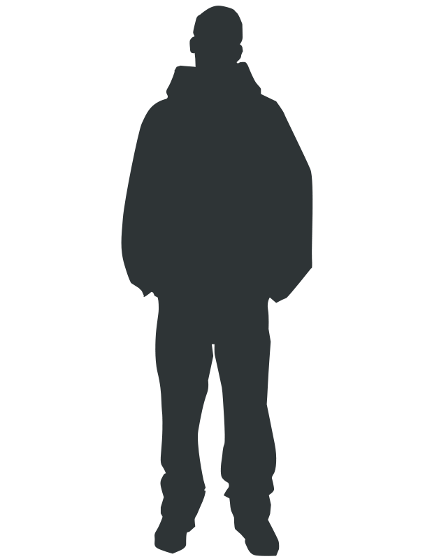 Silhouetteof Standing Man PNG image