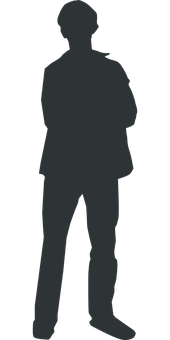Silhouetteof Standing Man PNG image