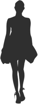 Silhouetteof Standing Woman PNG image