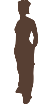 Silhouetteof Standing Woman PNG image